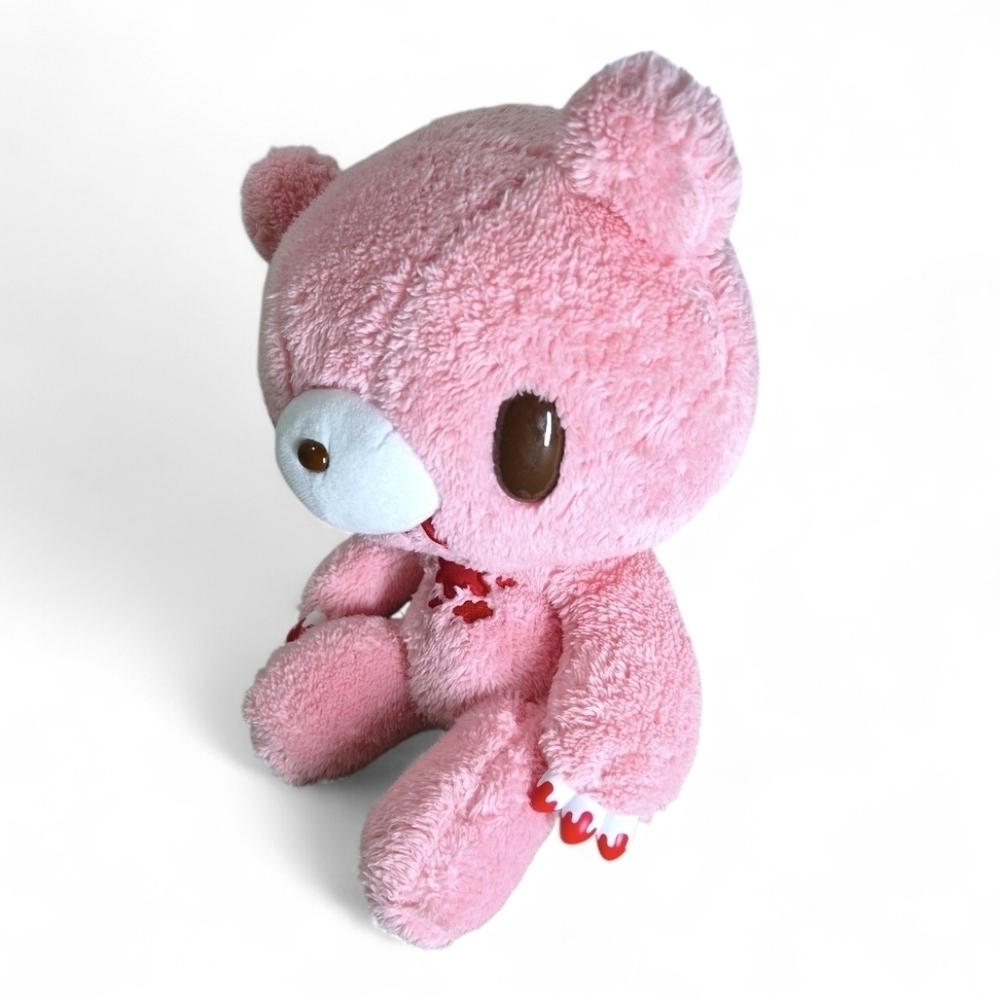 Chax GP‑582 Gloomy The Naughty Grizzly Bear Plush Doll 15.7" Pink Blood-Splatter